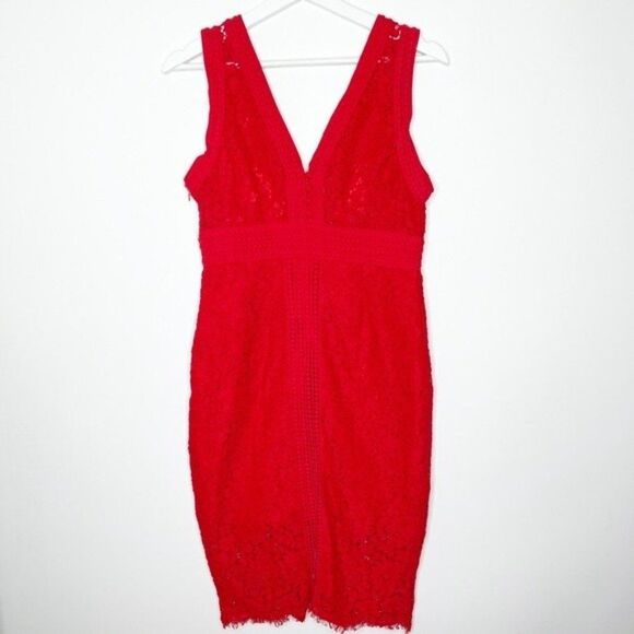 BARDOT Morgan Lace Red Dress - Picture 8 of 10